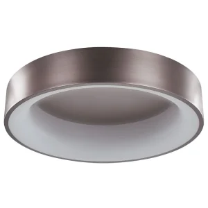 Lampe de plafond à LED en métal marron DAWEI avec base en bois