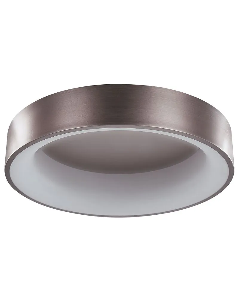 Lampe de plafond à LED en métal marron DAWEI avec base en bois