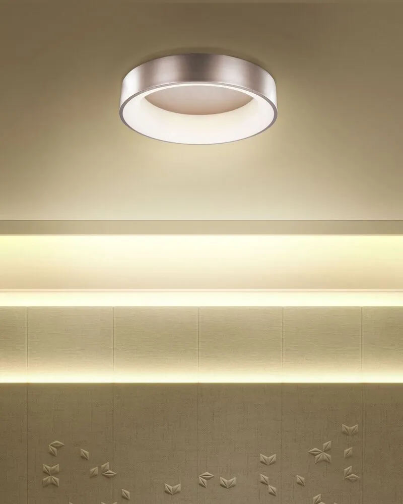 Lampe de plafond à LED en métal marron DAWEI avec base en bois
