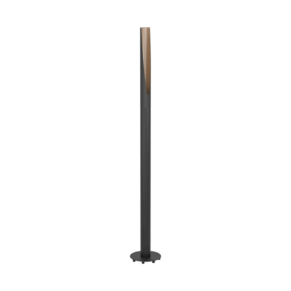 Lampe à sel Lampadaire LED Barbotto en noir/aspect chêne