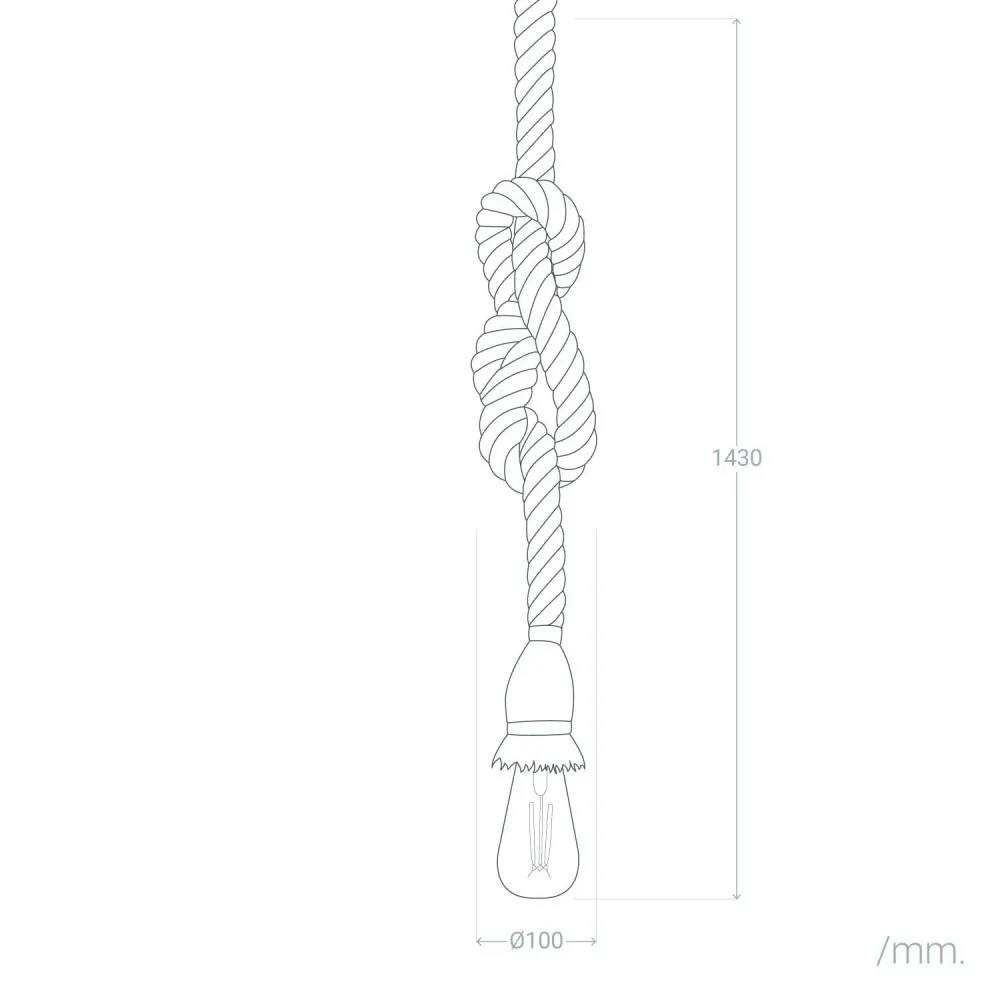 Lampe à sel Lustre à cordon Perseo équipé d'illumination LED