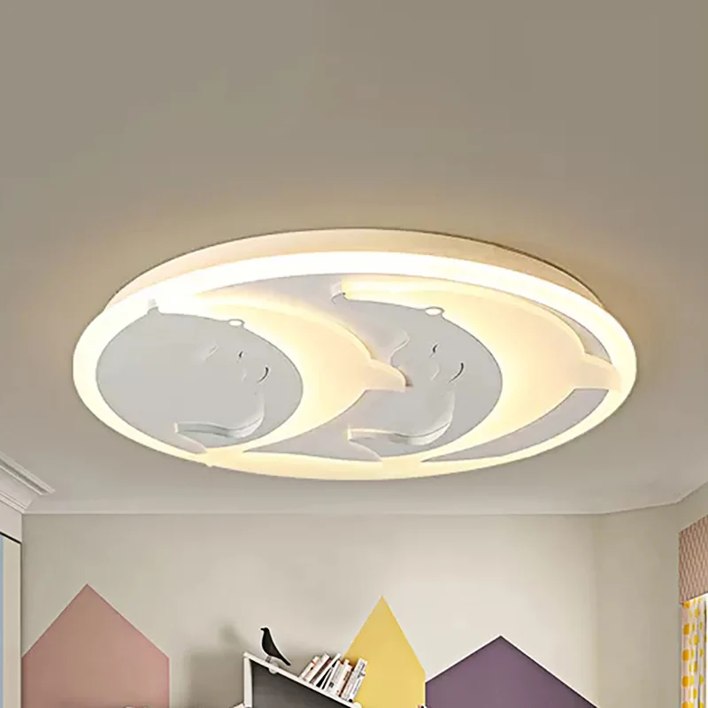 Lampe à sel Plafonnier LED en forme de dauphin de plongée en forme d'animal, en acrylique, blanc, pour chambre d'enfant