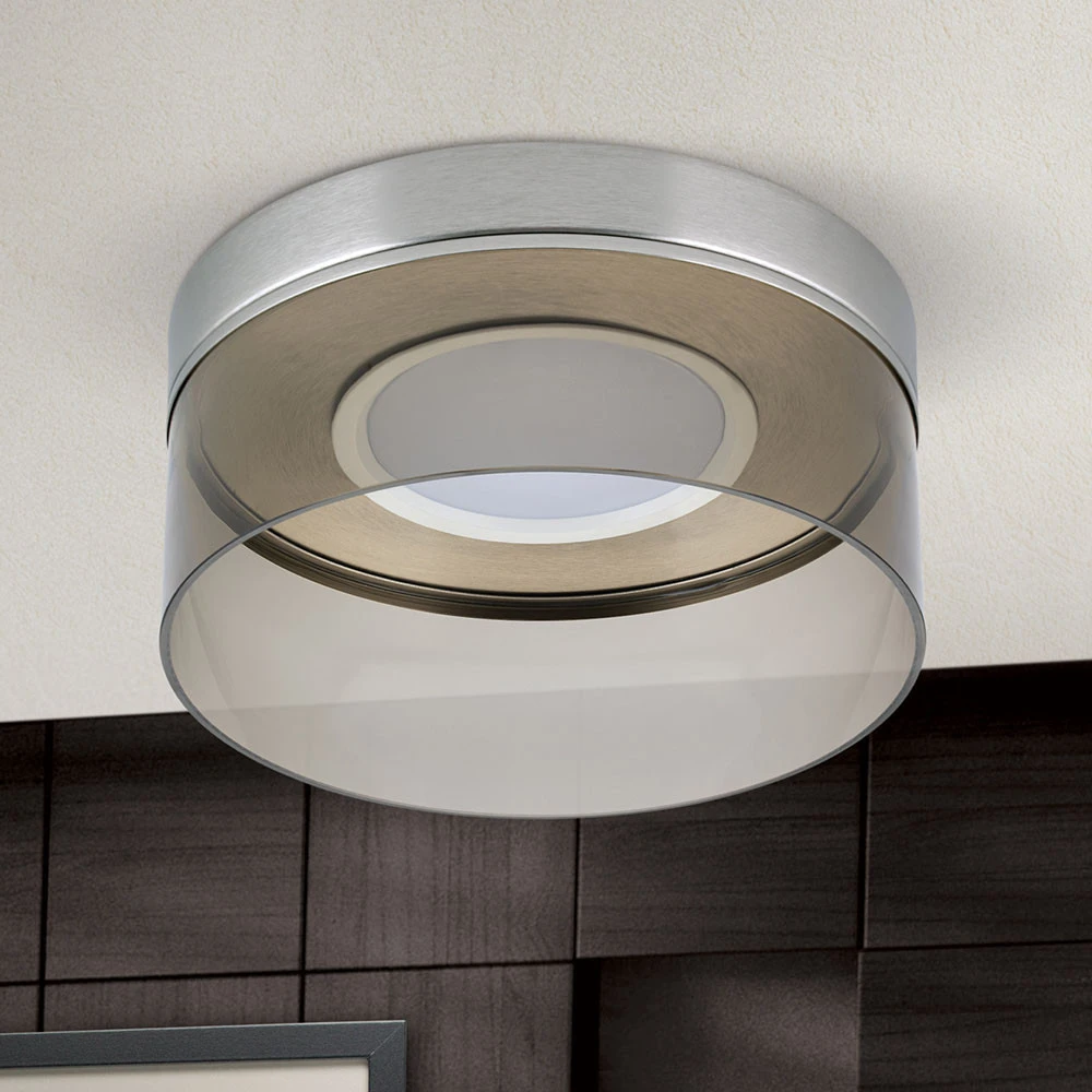 Lampe à sel Plafonnier LED Francis nickel mat Ø 30 cm