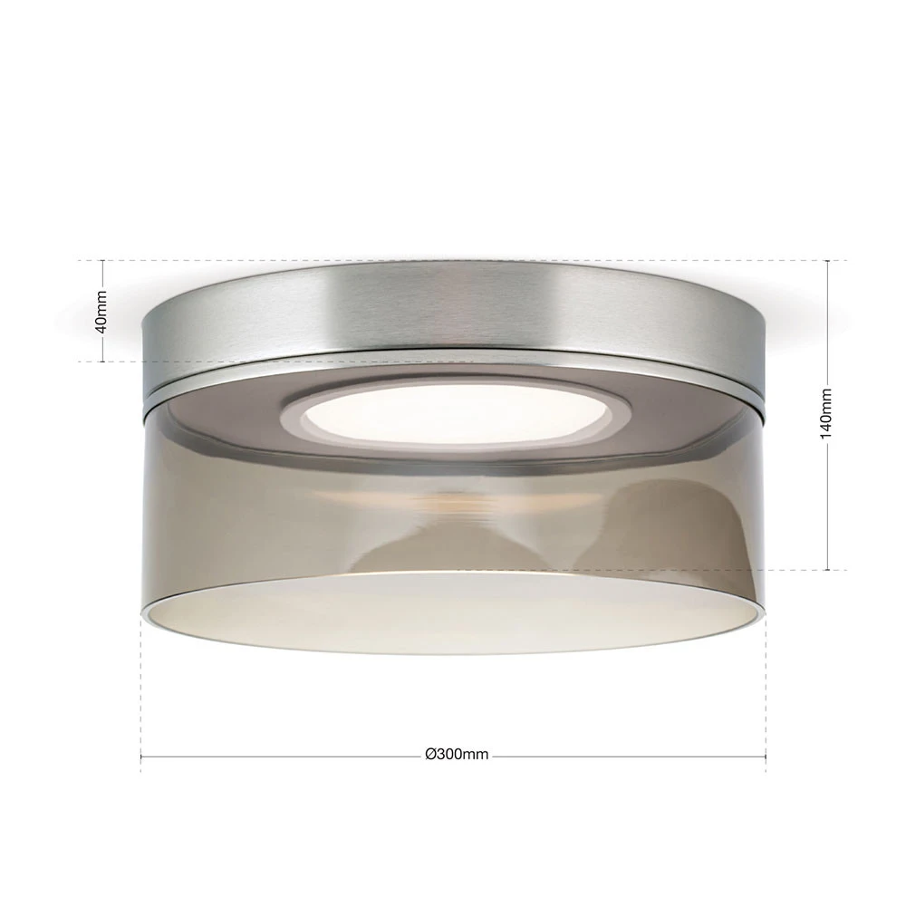 Lampe à sel Plafonnier LED Francis nickel mat Ø 30 cm