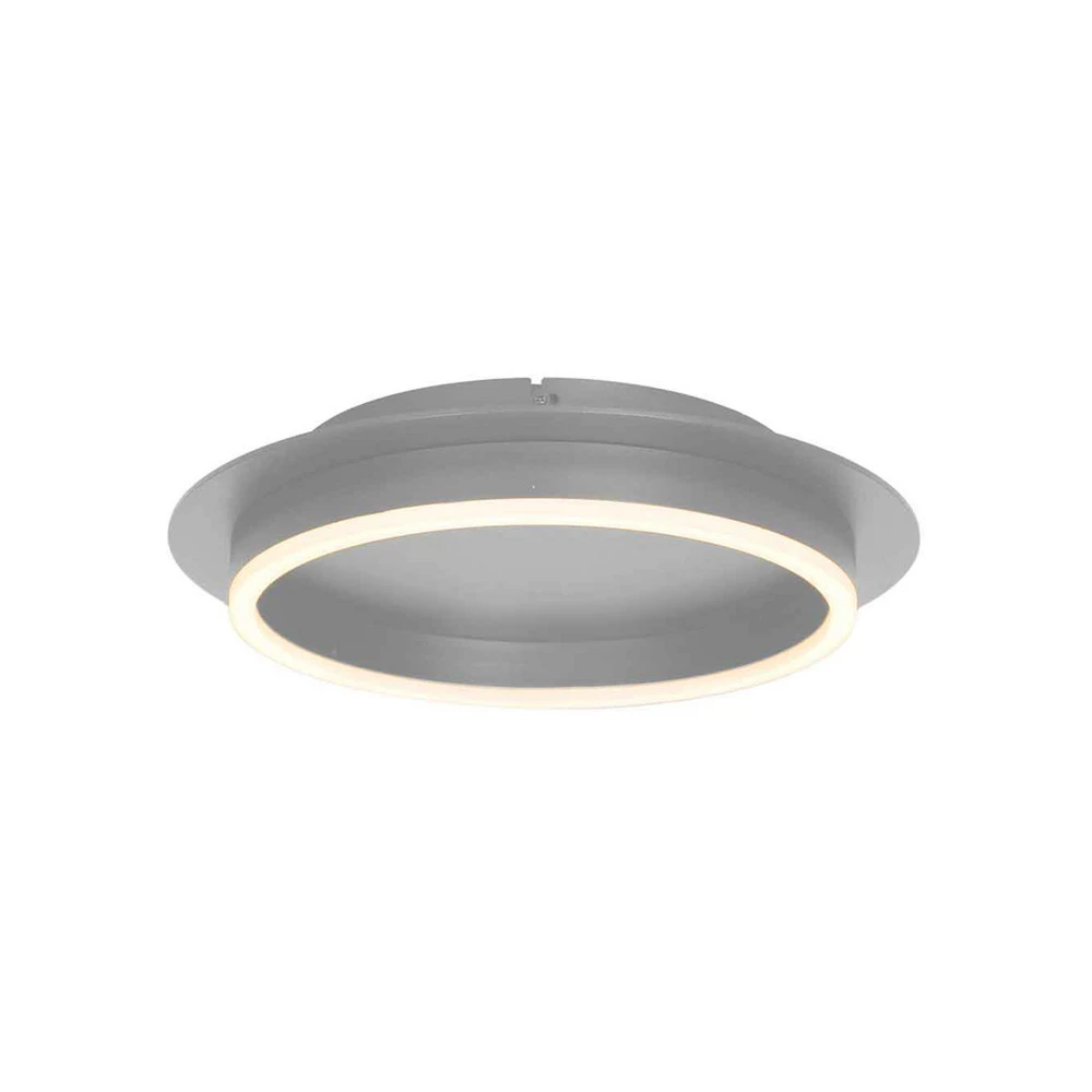 Lampe à sel Plafonnier LED Ringlux, couleur acier, Ø 32 cm, métal