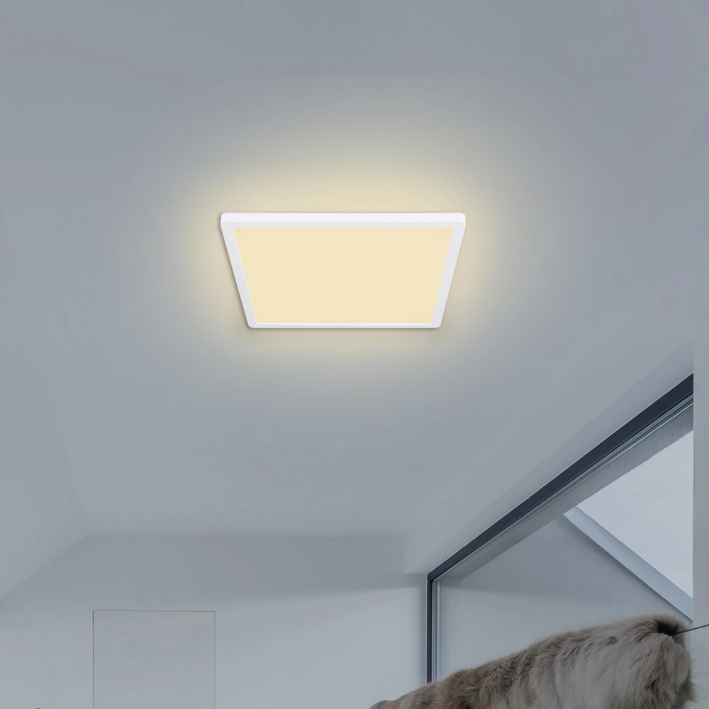 Lampe à sel Plafonnier LED Sapana, angulaire, dimmable, blanc