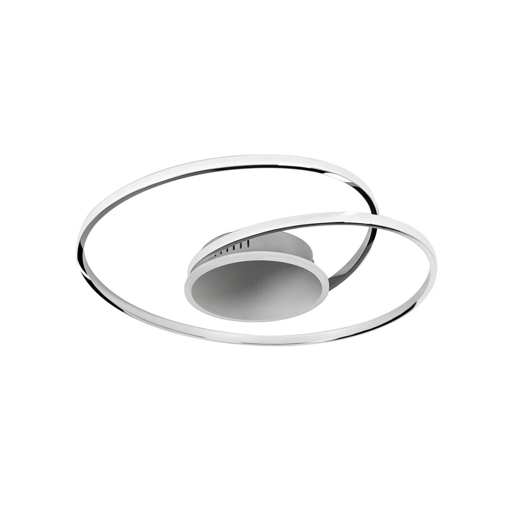Lindby Dorle Plafonnier LED, acier chromé, Ø 49 cm