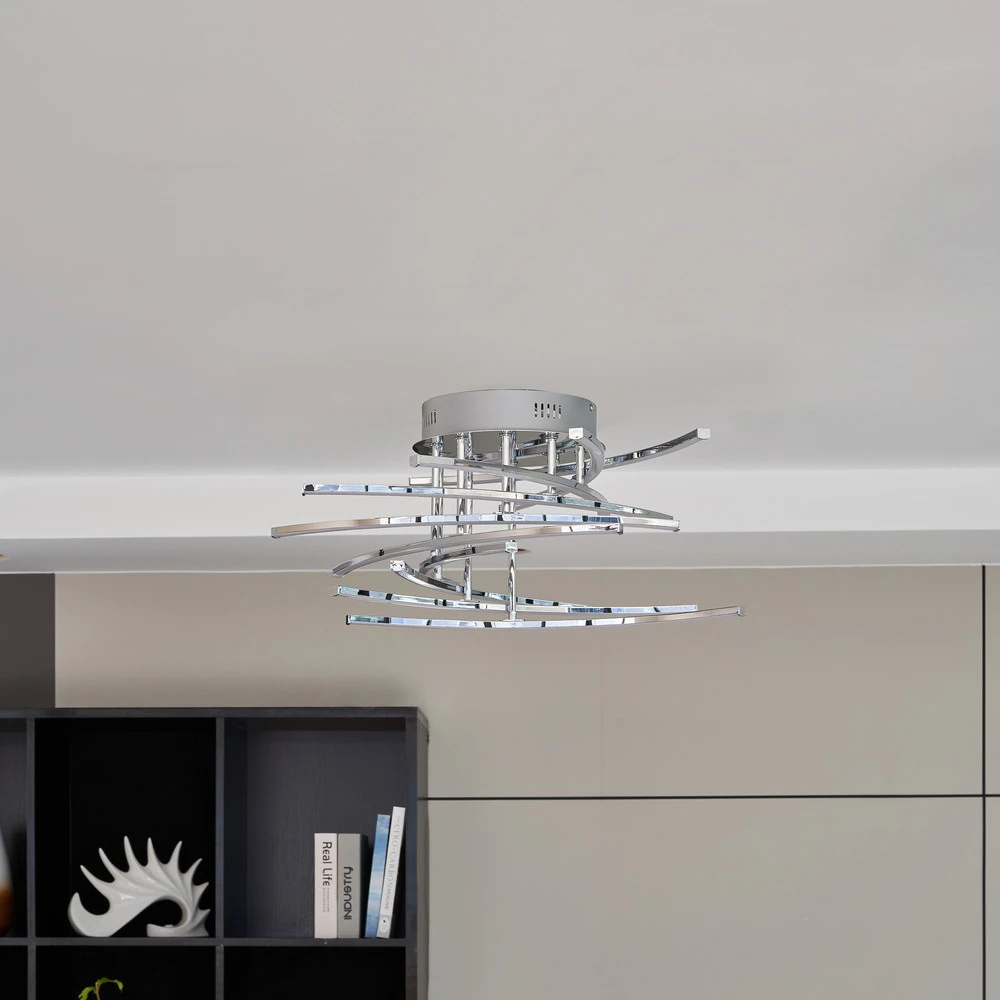 Lindby Flakira plafonnier LED, x10, chromé
