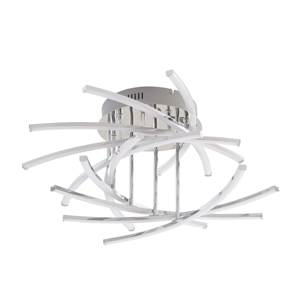 Lindby Flakira plafonnier LED, x10, chromé