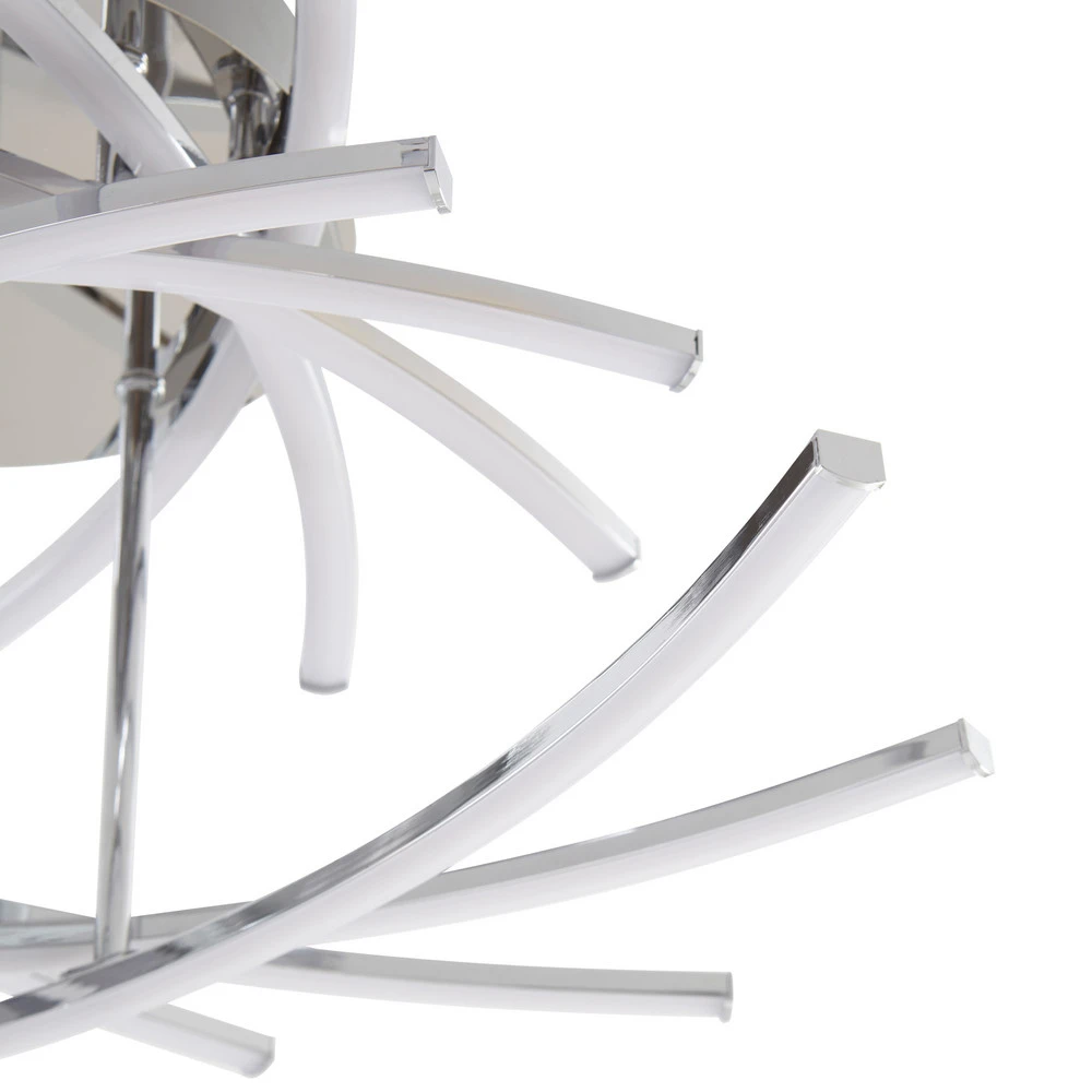 Lindby Flakira plafonnier LED, x10, chromé