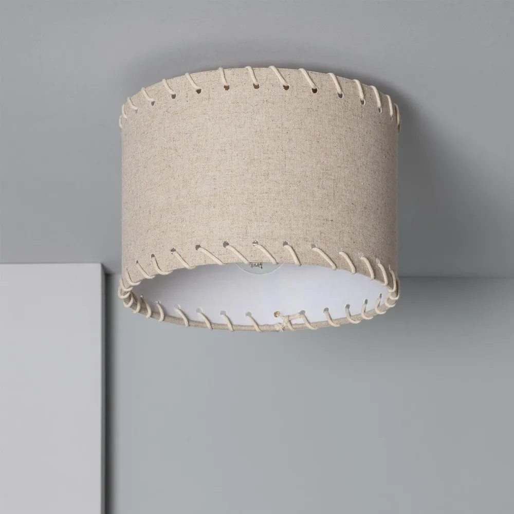 Luminaire Créatif Design Éclairage LED rond avec tissu, diamètre 250 mm, modèle Fíbula