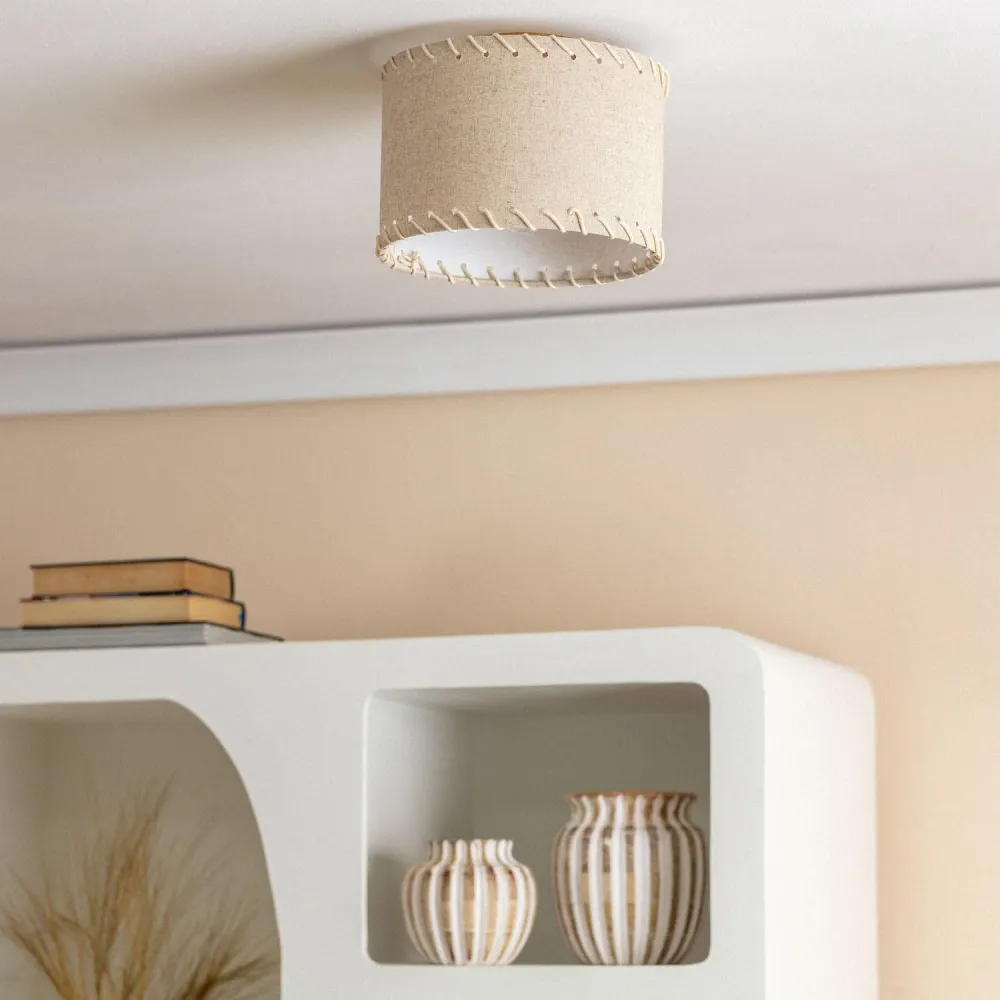 Luminaire Créatif Design Éclairage LED rond avec tissu, diamètre 250 mm, modèle Fíbula