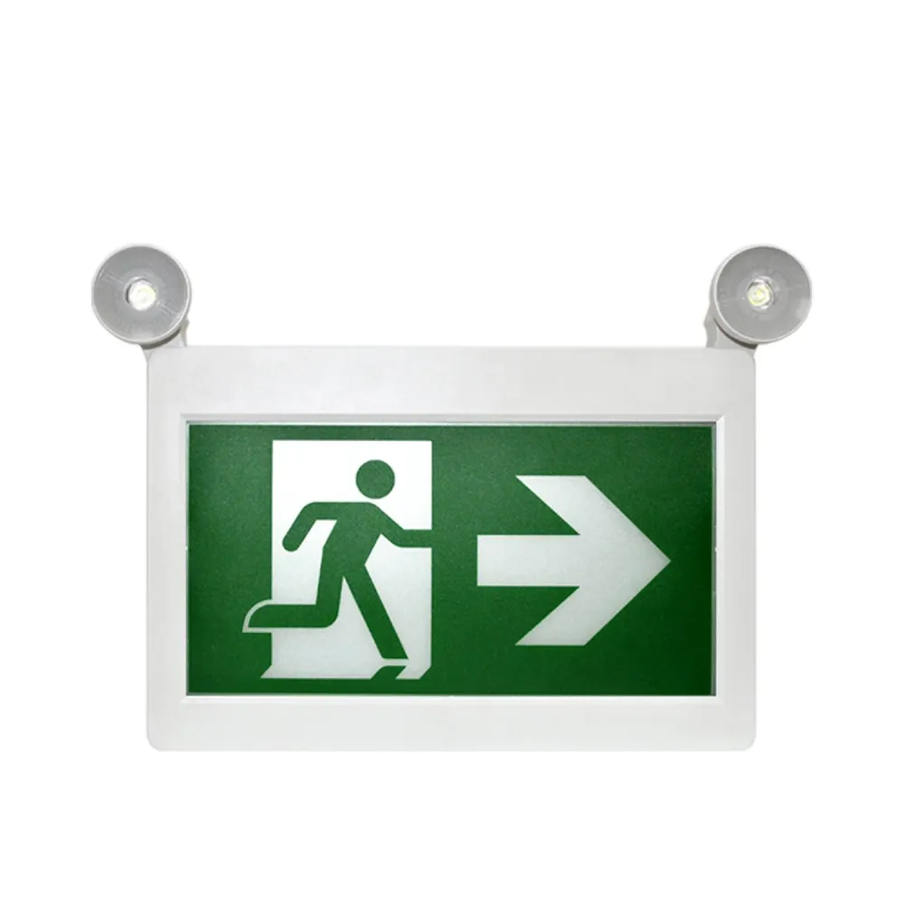Luminaire Créatif Design Feu de sortie de secours à LED 1,2 W x 2 têtes/3 pictogrammes 90 l