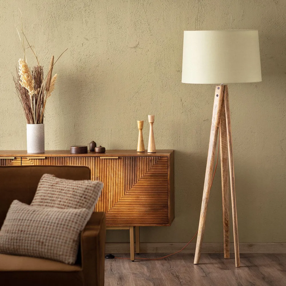 Luminaire Créatif Design Luminaire en bois Kumar avec éclairage LED ILUZZIA