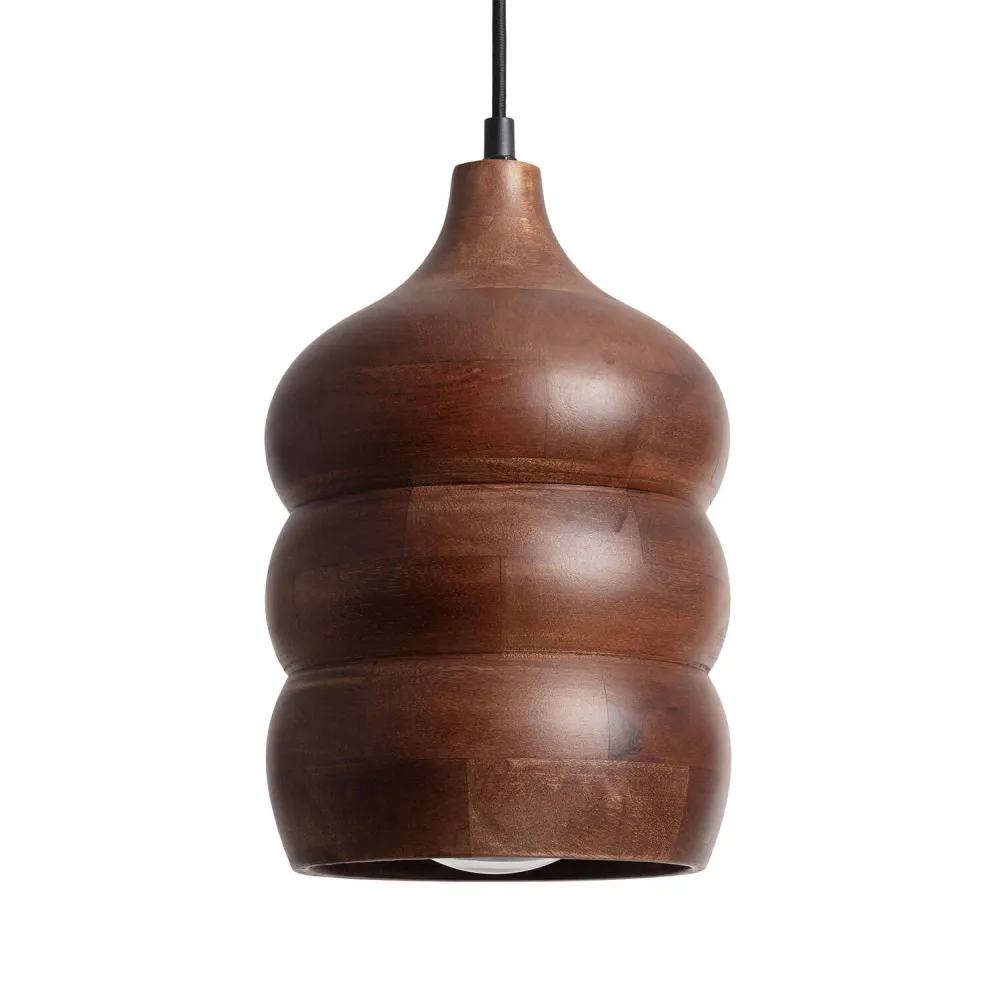 Luminaire Créatif Design Lustre en bois Kanan I avec éclairage LED intégré.