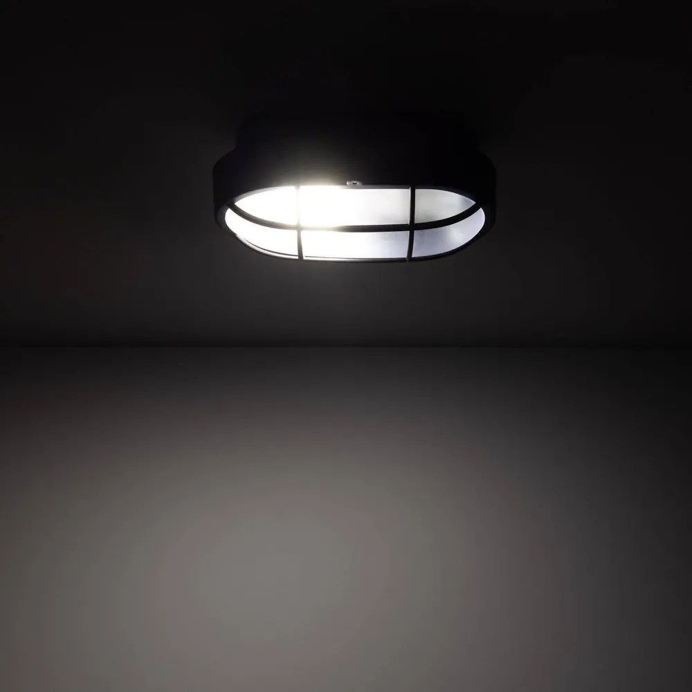 Luminaire Créatif Design Plafonnier extérieur ovale à LED avec grille 220x120 mm