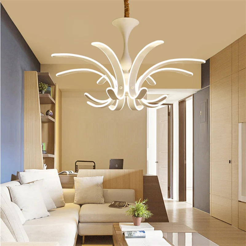 Luminaire Créatif Design Plafonnier LED en acrylique à Suspension florale, luminaire décoratif d'intérieur, excellent pour...