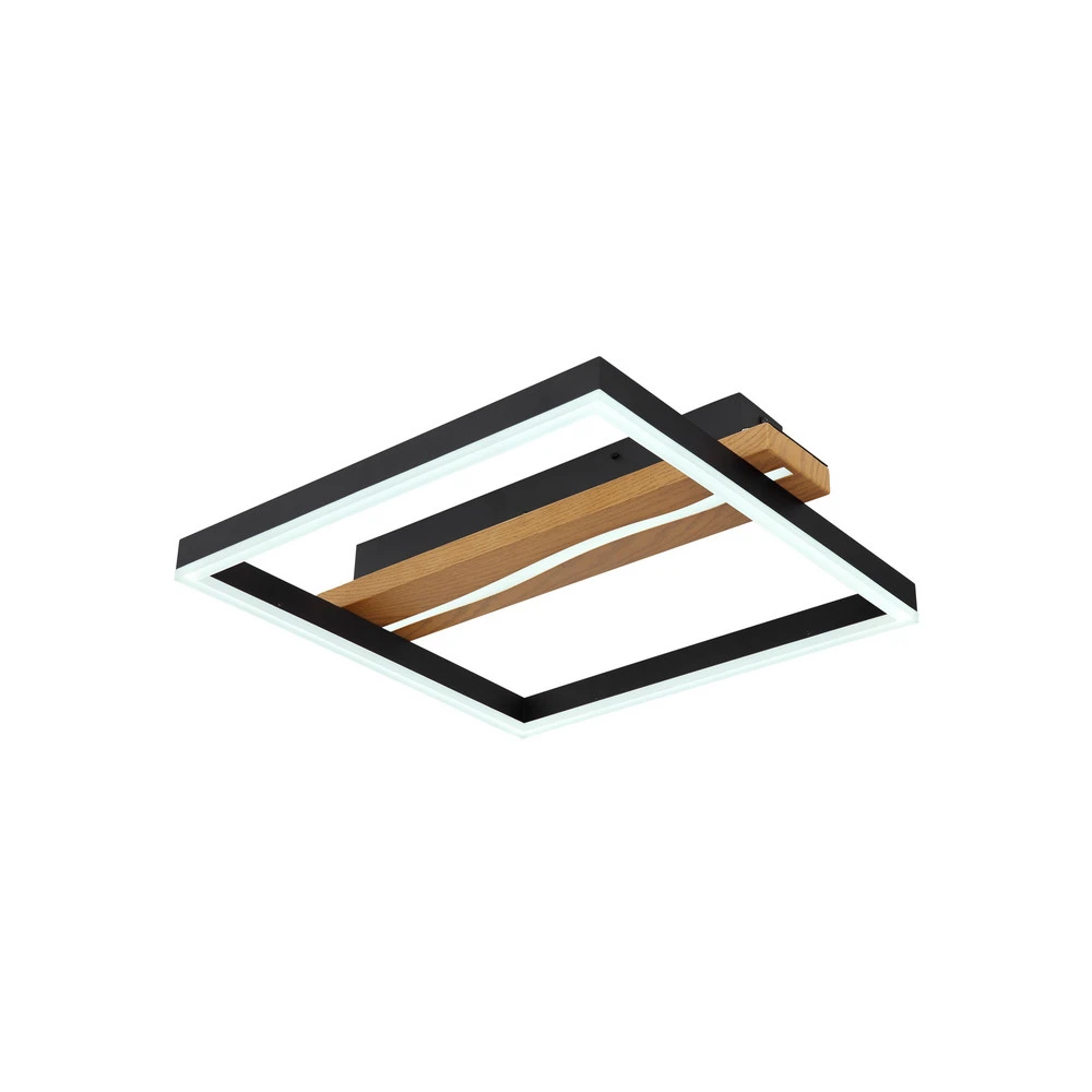 Luminaire Créatif Design Plafonnier LED Sahra, 40 x 40 cm, noir/brun, CCT