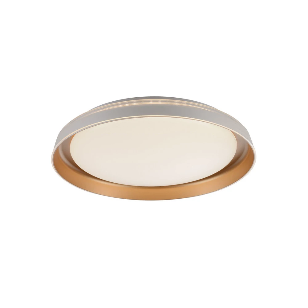 Luminaire à effet JUST LIGHT. Plafonnier LED Sati, plastique, blanc/laiton