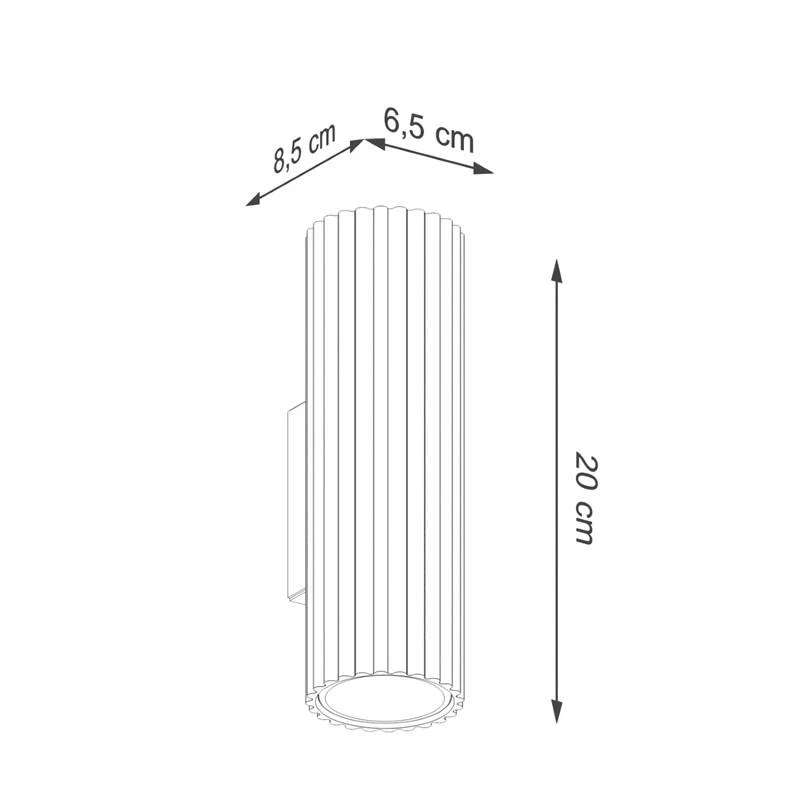 Luminaire à effet Lampe murale Karbon 20 SOLLUX avec éclairage LED intégrée.