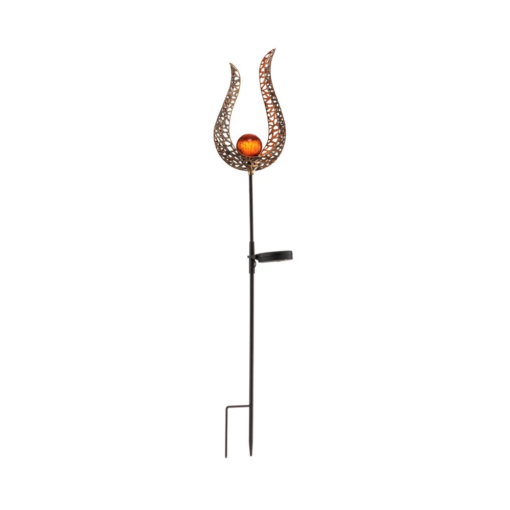 Luminaire à effet Lindby Firas lampe décorative LED solaire, flamme