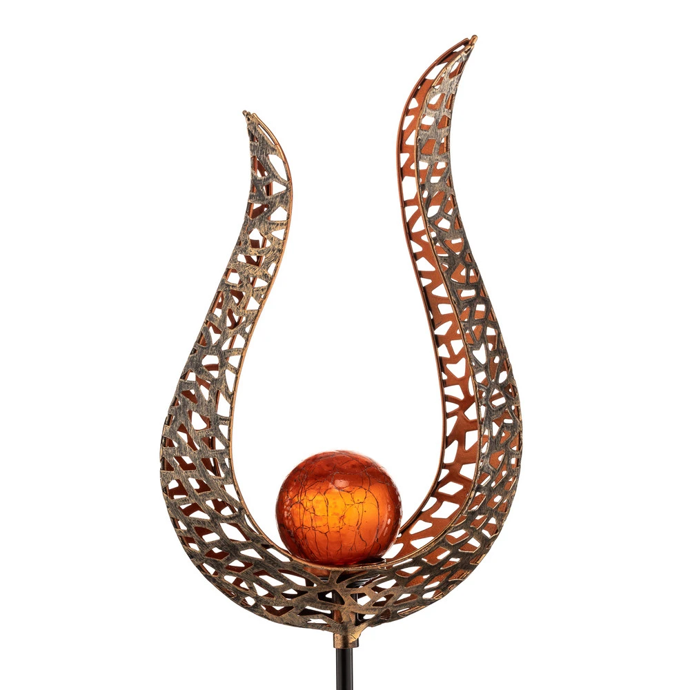 Luminaire à effet Lindby Firas lampe décorative LED solaire, flamme