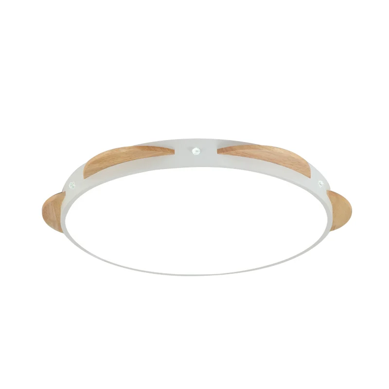 Luminaire à effet Macaron Flower Flushmount Acrylique LED Chambre Plafonnier Encastré en Blanc/Vert/Bleu et Bois