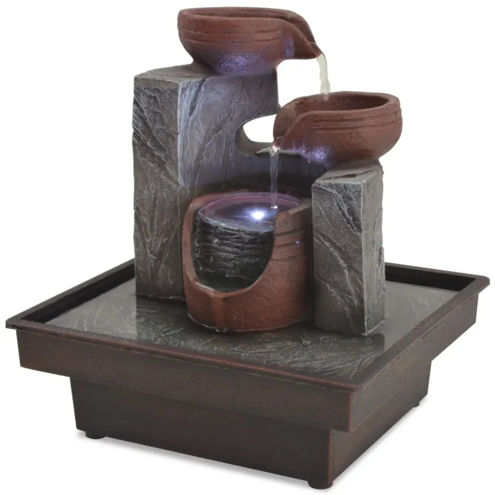 Luminaire en forme Fontaine d'intérieur avec lampe LED Polyrésine 20x18x22 cm DEC020762