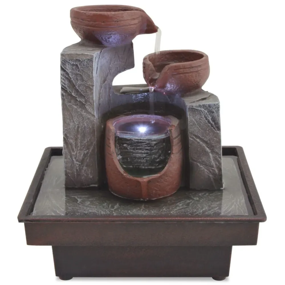Luminaire en forme Fontaine d'intérieur avec lampe LED Polyrésine 20x18x22 cm DEC020762