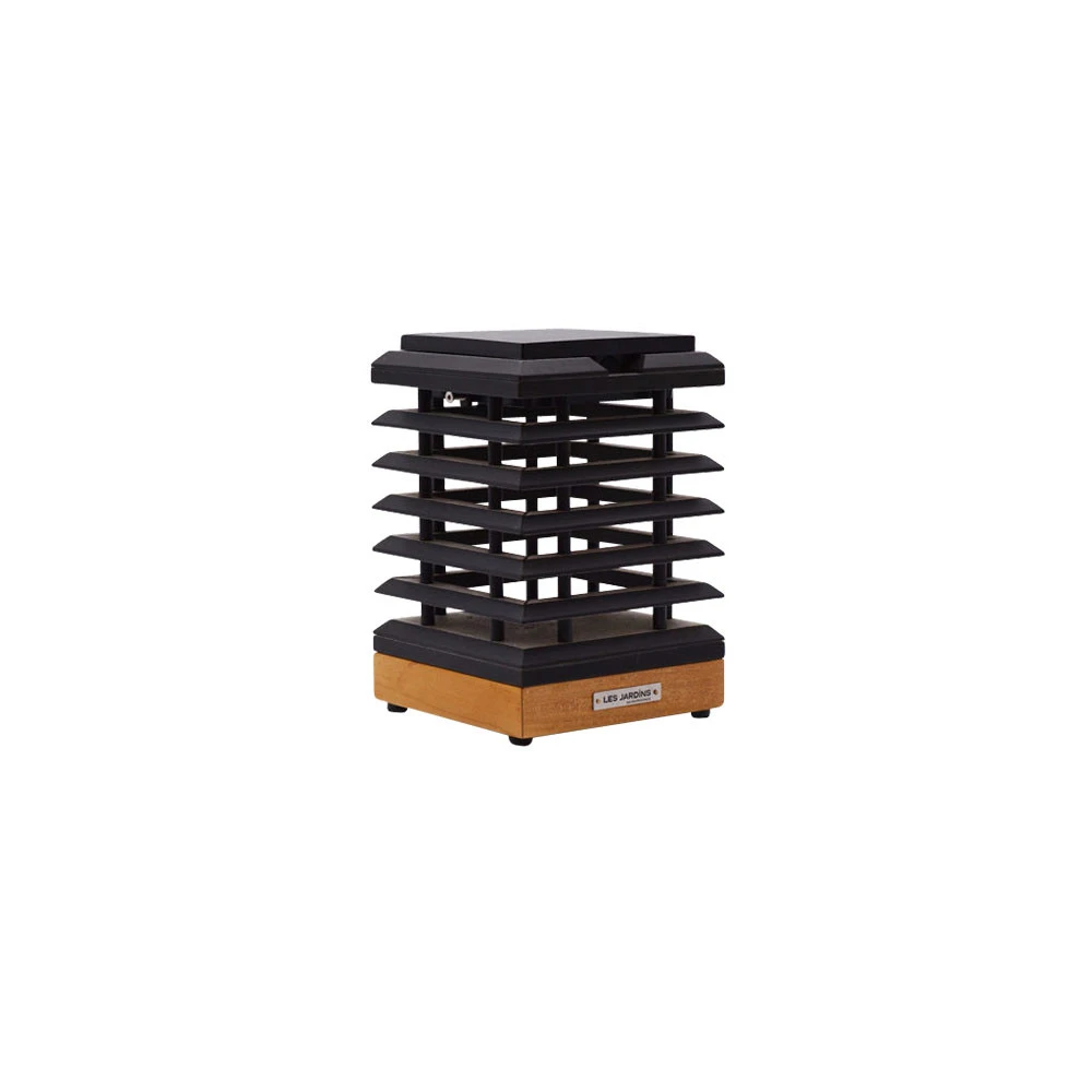 Luminaire en forme Lampe solaire LED à poser Tekura en bois de teck