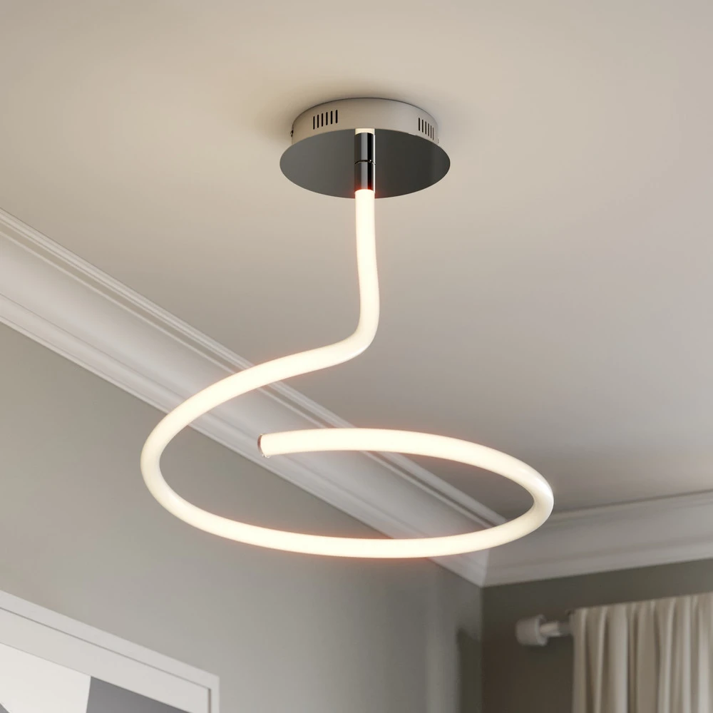 Luminaire en forme Lucande Serpentina plafonnier LED, dimmable