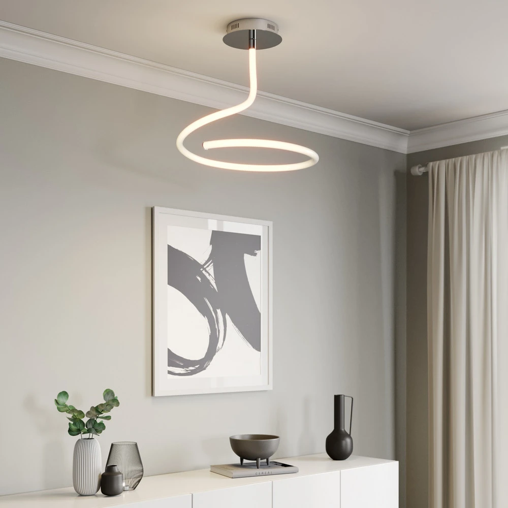 Luminaire en forme Lucande Serpentina plafonnier LED, dimmable