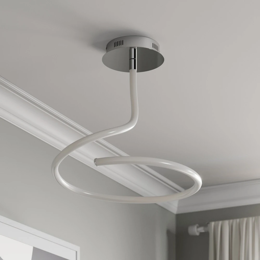 Luminaire en forme Lucande Serpentina plafonnier LED, dimmable