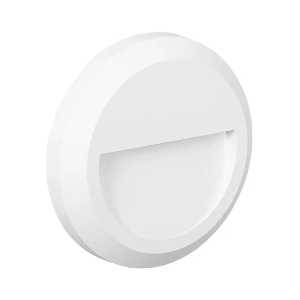 Luminaire en forme Luminaire mural extérieur rond à LED Edulis, finition blanche