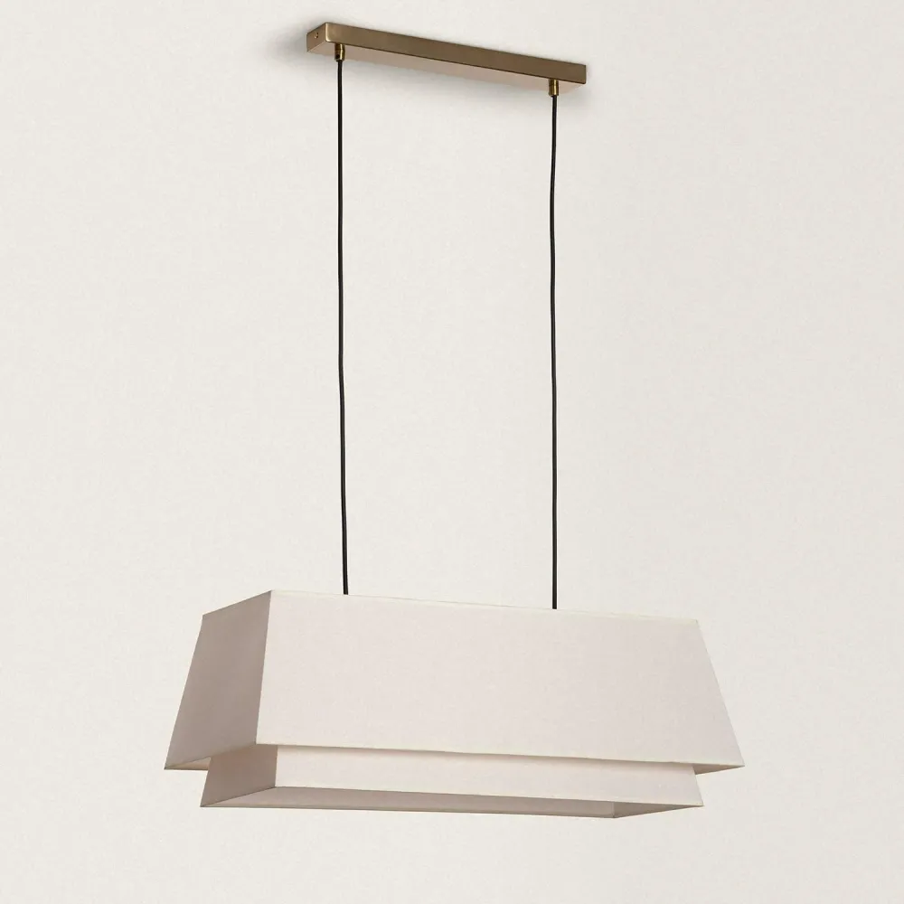 Luminaire en forme Lustre Adra en métal avec fibres textiles et éclairage LED