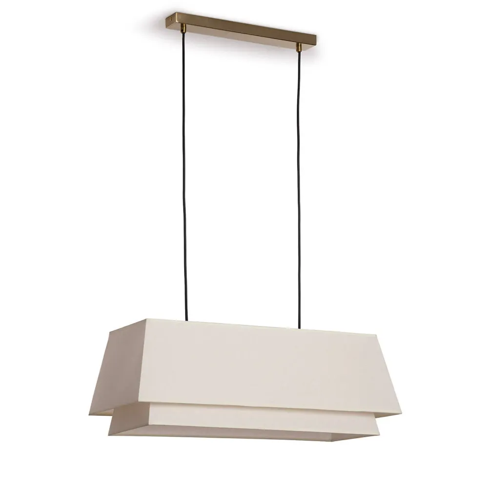 Luminaire en forme Lustre Adra en métal avec fibres textiles et éclairage LED