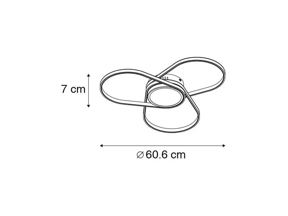 Luminaire en forme Plafonnier design en laiton avec LED dimmable en 3 étapes - Spas