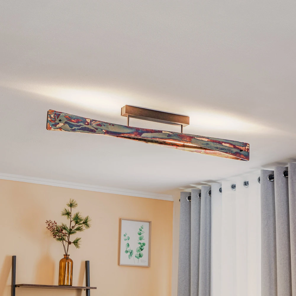 Luminaire en forme Quitani Baloria plafonnier LED multicolore/oxydé