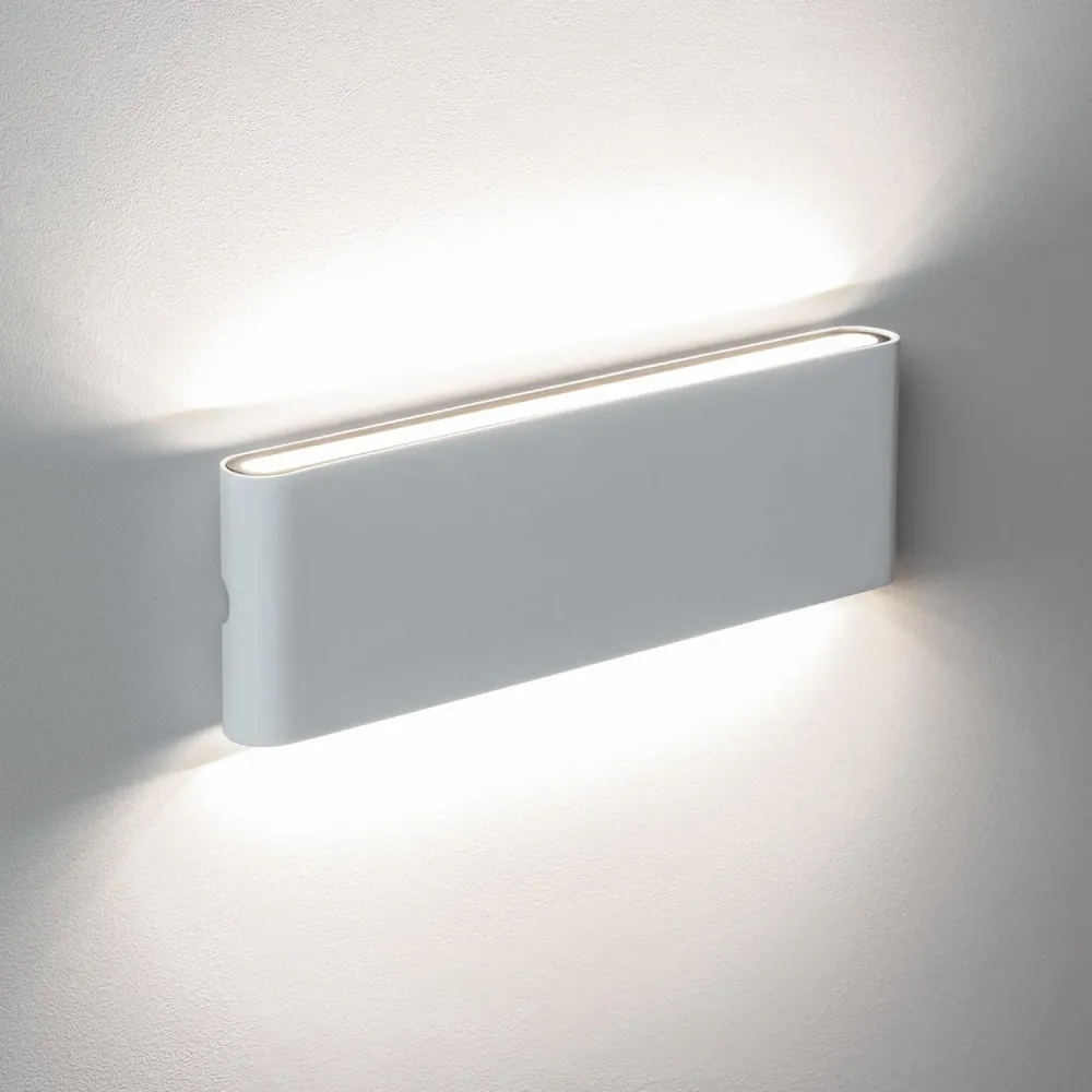 Luminaire mural extérieur 20W à LED rectangulaire en aluminium lumière duo face blanche