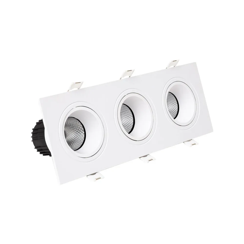 Lumière encastrée inclinable LED 27W ajustable, découpe 235x75 mm. avec base en bois