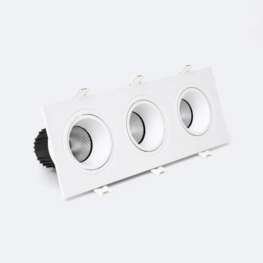 Lumière encastrée inclinable LED 27W ajustable, découpe 235x75 mm. avec base en bois