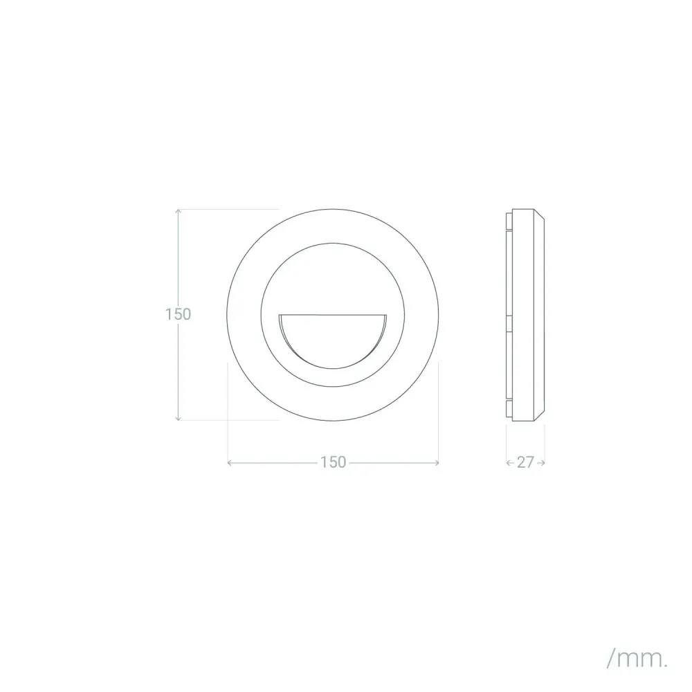 Lumière LED murale extérieure ronde Edulis finition anthracite élargie. Matériau : Verre soufflé