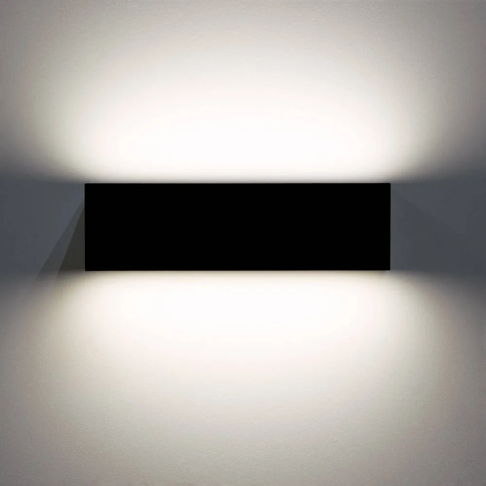 Lumière Murale Extérieure LED Noir 10W Biface Rectangulaire Lena avec effet scintillant