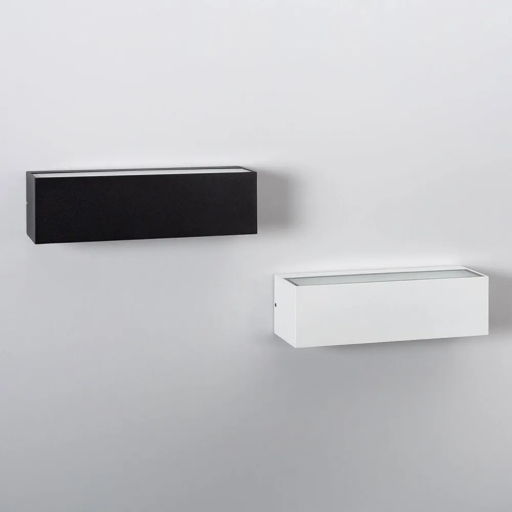 Lumière Murale Extérieure LED Noir 10W Biface Rectangulaire Lena avec effet scintillant