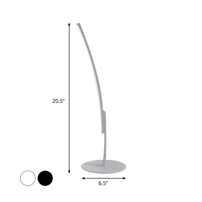 Lustre à cristaux LED-Schlafzimmer-Arbeitsbeleuchtung, design, weiß/schwarz, kleine Schreibtischlampe mit geschwungenem Ac...