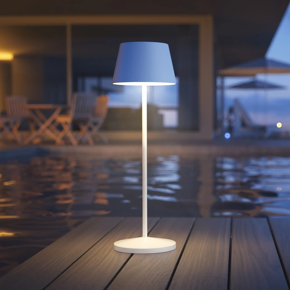 Lustre à cristaux LOOM DESIGN Modi luminaire de terrasse LED, blanc