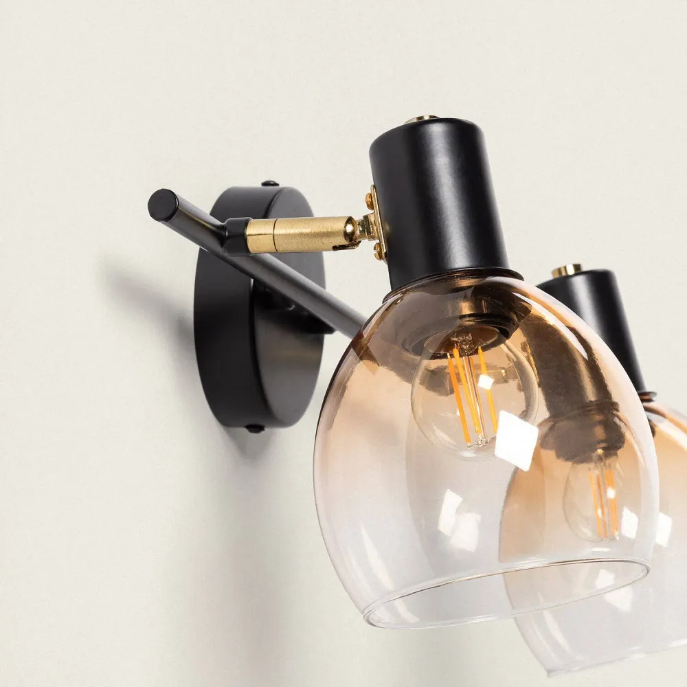 Lustre à cristaux Luminaire mural en métal et verre avec duo éclairage LED