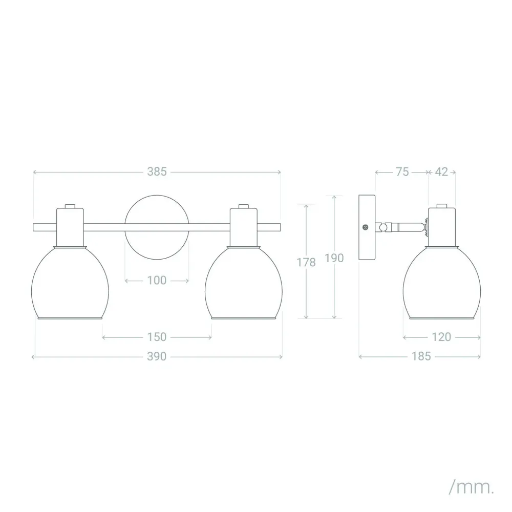 Lustre à cristaux Luminaire mural en métal et verre avec duo éclairage LED