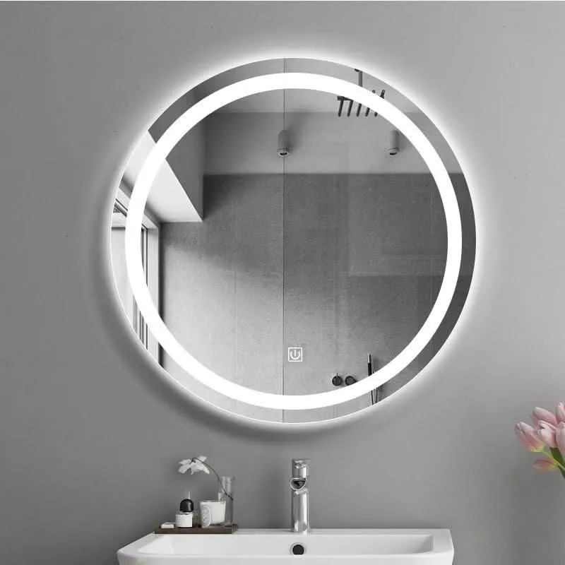 Lustre à cristaux Miroir Rond Salle de Bain LED | Éclat Énigmatique