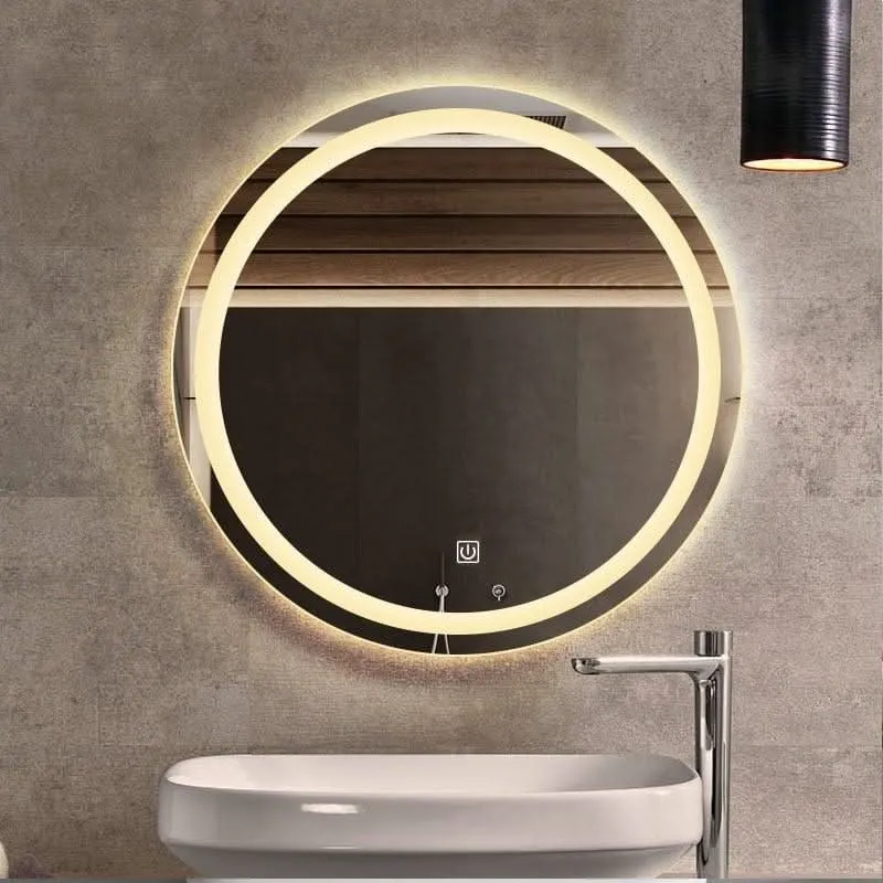 Lustre à cristaux Miroir Rond Salle de Bain LED | Éclat Énigmatique